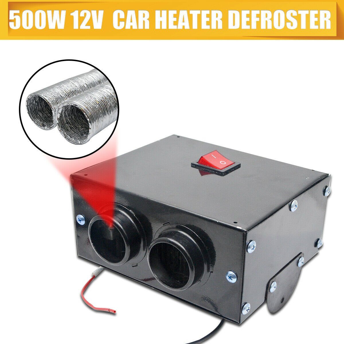 meeteu Heizgerät 12V 500W KFZ AutoZusatzheizung, Heizlüfter Defroster Demister Heizer Scheibenenteiser