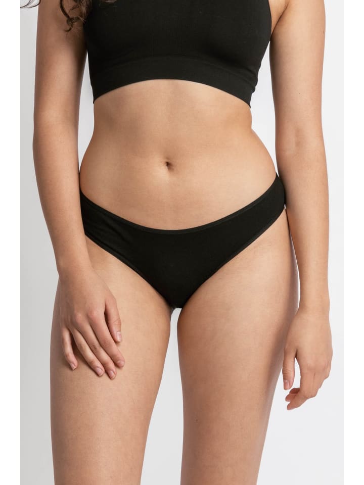 SNOCKS Damenslips aus Bio-Baumwolle 3 Stück in Schwarz günstig kaufen