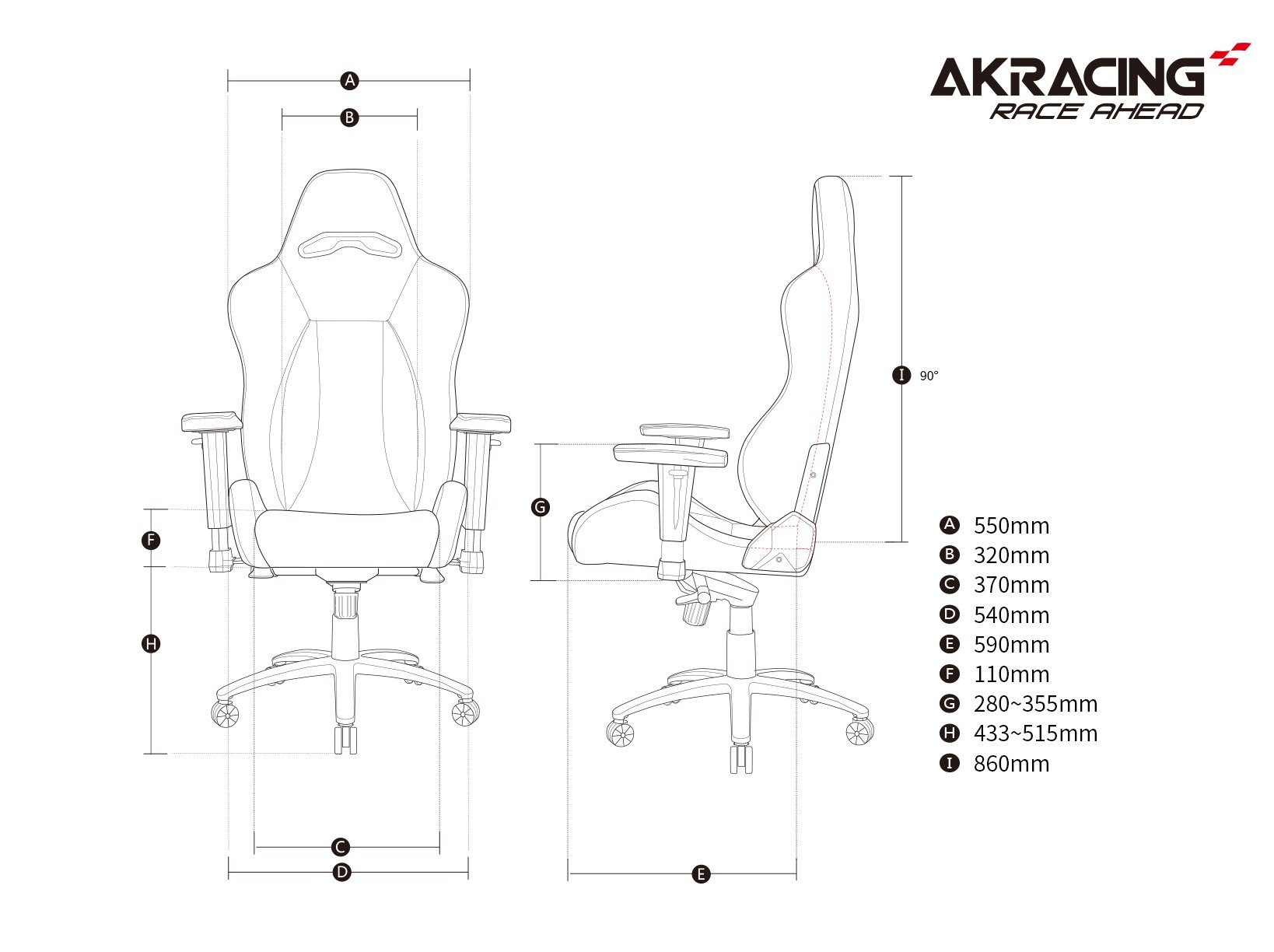 AKRacing Gaming-Stuhl Master Premium Arctica