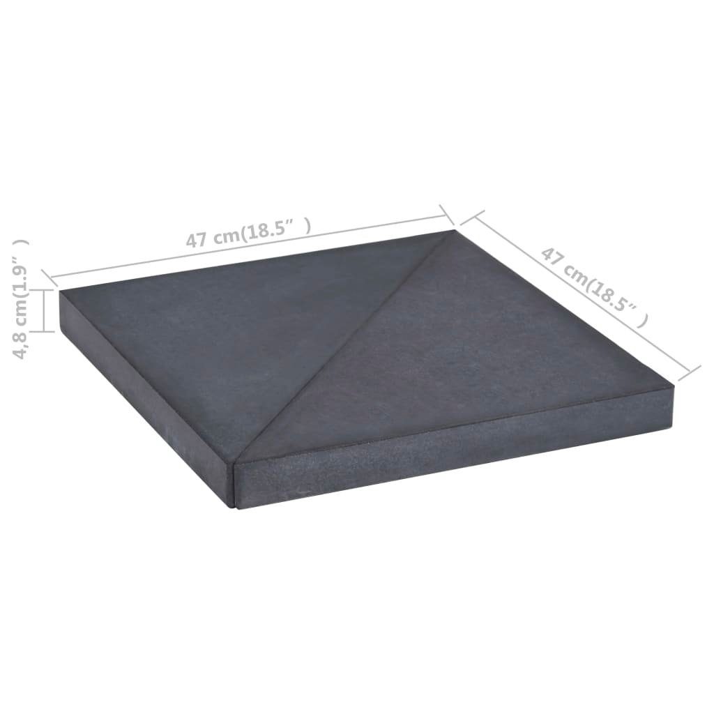 vidaXL Schirmhalter Sonnenschirm-Gewichtsplatte Schwarz Granit Quadratisch 15 kg
