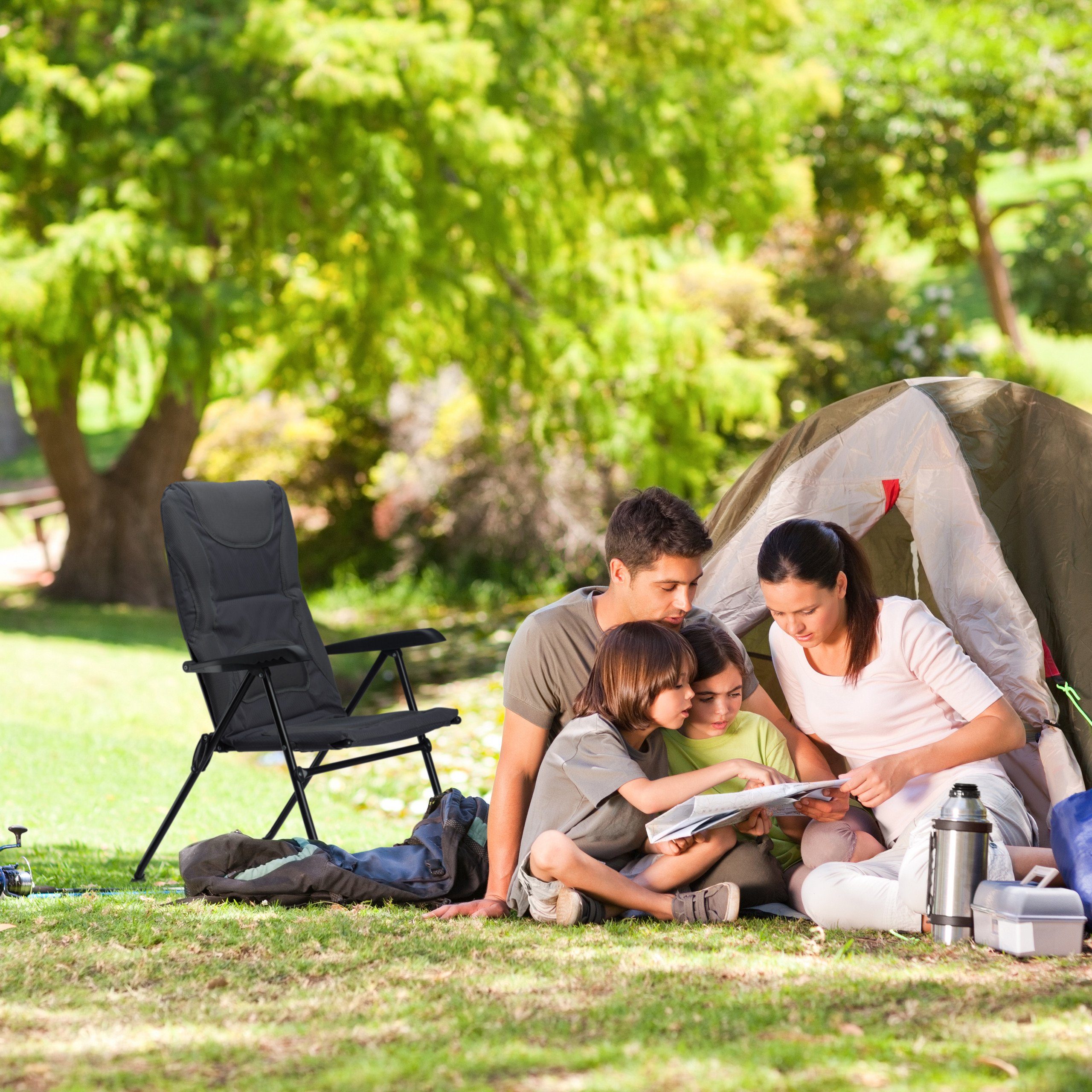relaxdays Campingstuhl 2 x Campingstuhl gepolstert