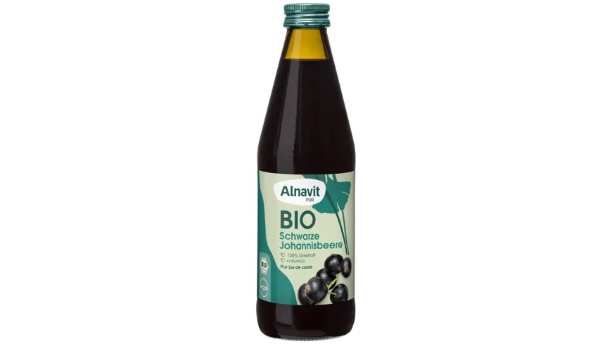 Alnavit Bio Schwarze Johannisbeer Direktsaft glutenfrei 330 ml
