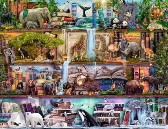 Puzzle 2000 Teile - Wild Kingdom Shelves