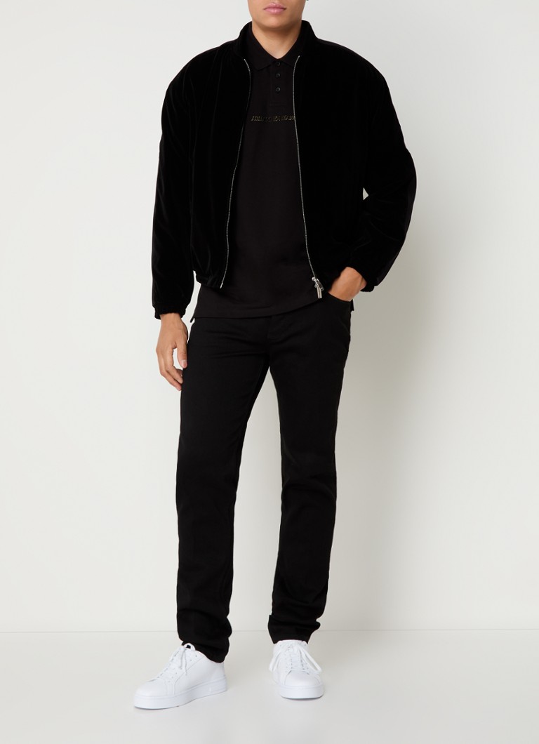 Jachetă bomber din catifea Armani Exchange, cu buzunare laterale.