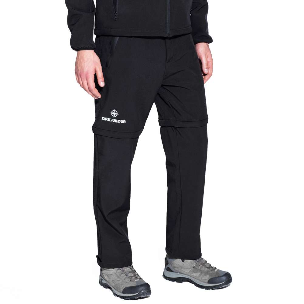 KIRKJUBØUR® Zip-Off Herren 2-in-1 Trekking Wanderhose schwarz