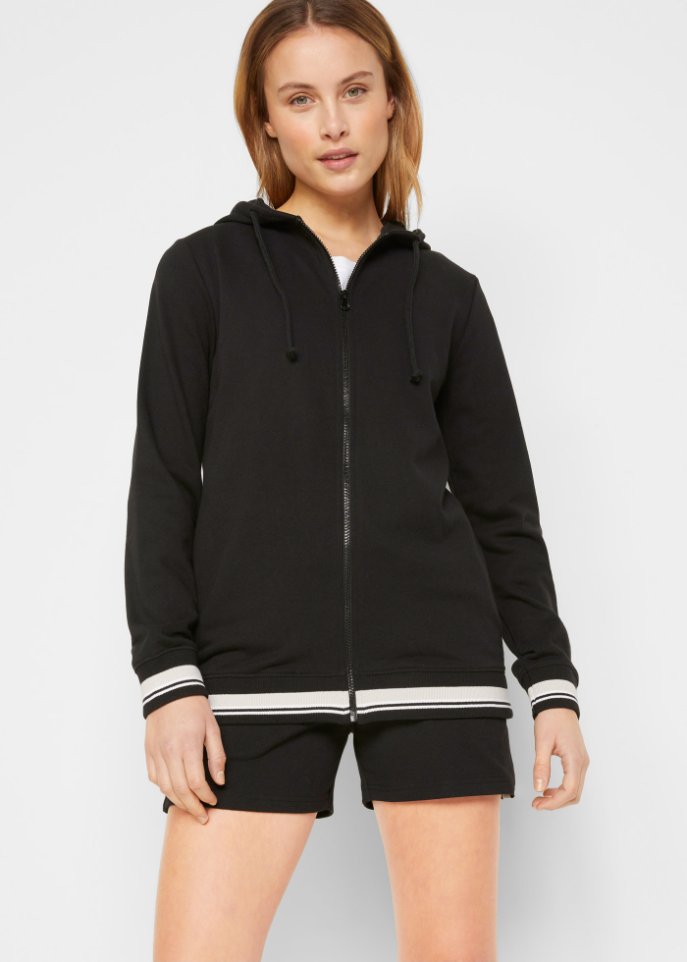 Sweatjacke mit Kontraststreifen