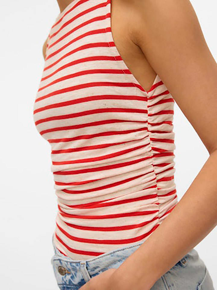 Vero Moda Top in Weiß/ Rot günstig kaufen