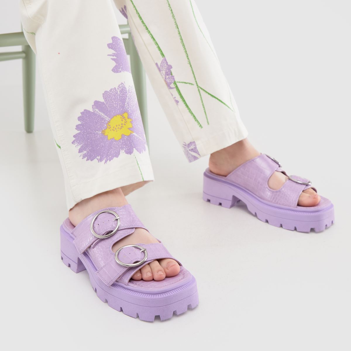 Shellys London – Annie – Lila grova sandaler med tå