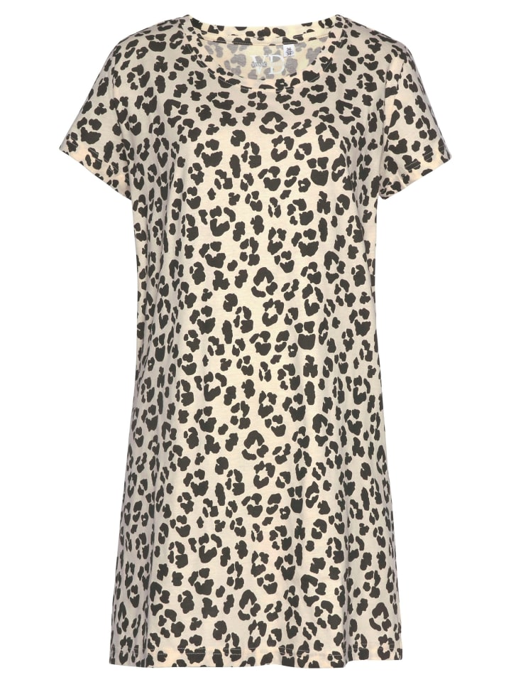 VIVANCE DREAMS Sleepshirt in ecru-schwarz-gemustert günstig kaufen