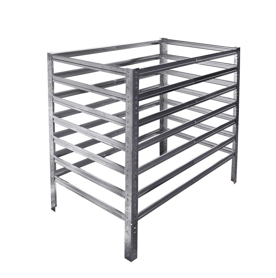 shelfplaza Komposter HOME, BxTxH: 40x100x90 cm, Kompostierer als Metallkomposter in verzinkt, Komposter Metall als Compost Bin & Kompostbehälter, Steck-Komposter für Garten