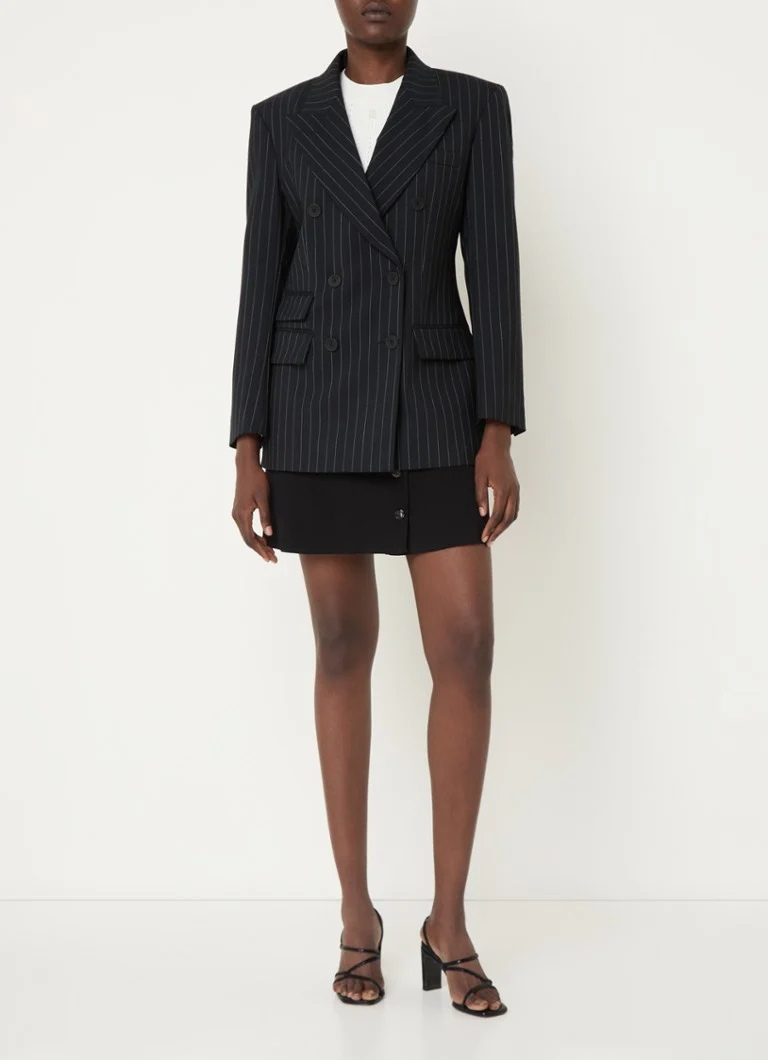Blazer doppiopetto Sandro in pregiato misto lana a righe.