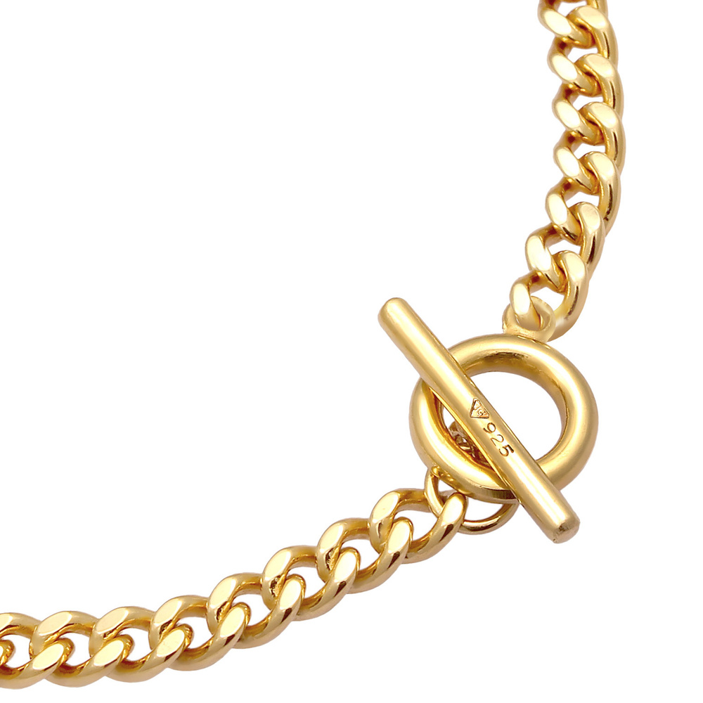 Elli Elli Bracelet Bracelet Chaîne Basic avec fermeture à barre en argent 925 sterling Bracelet