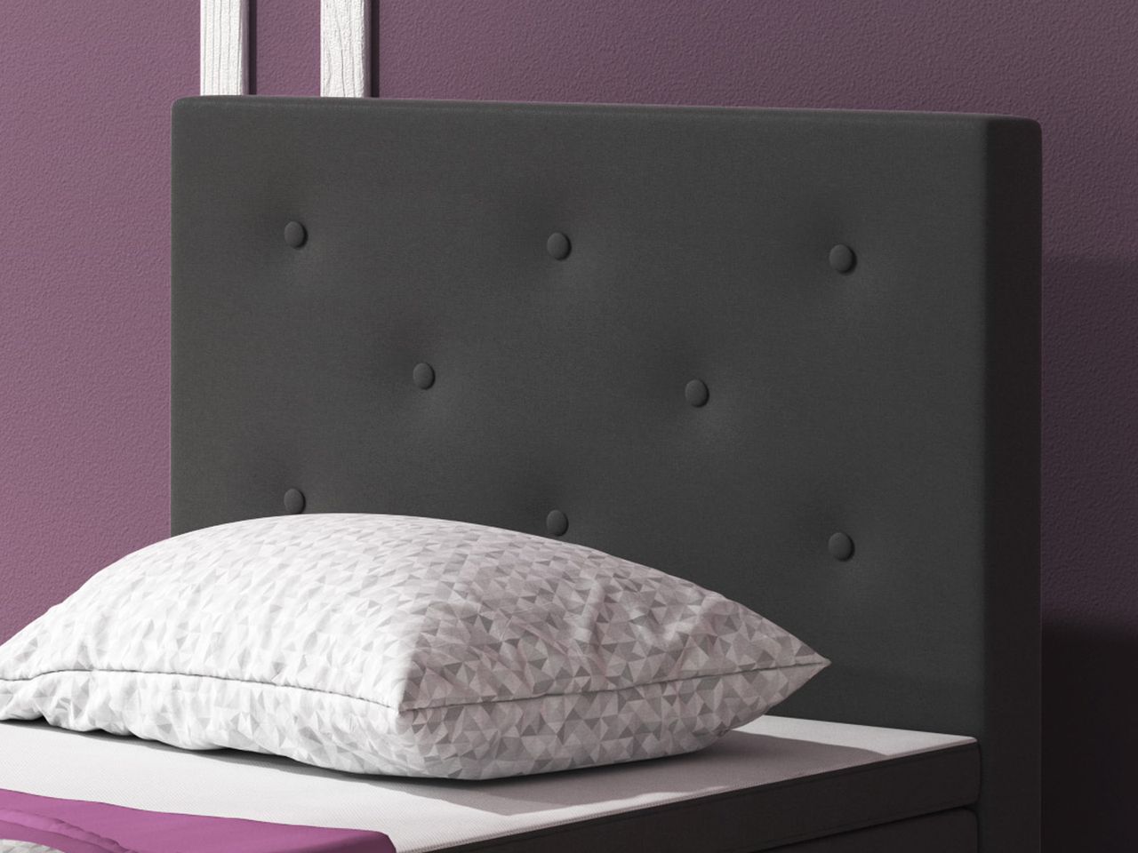 IHG Boxspringbett Esra 90x200 Webstoff Anthrazit