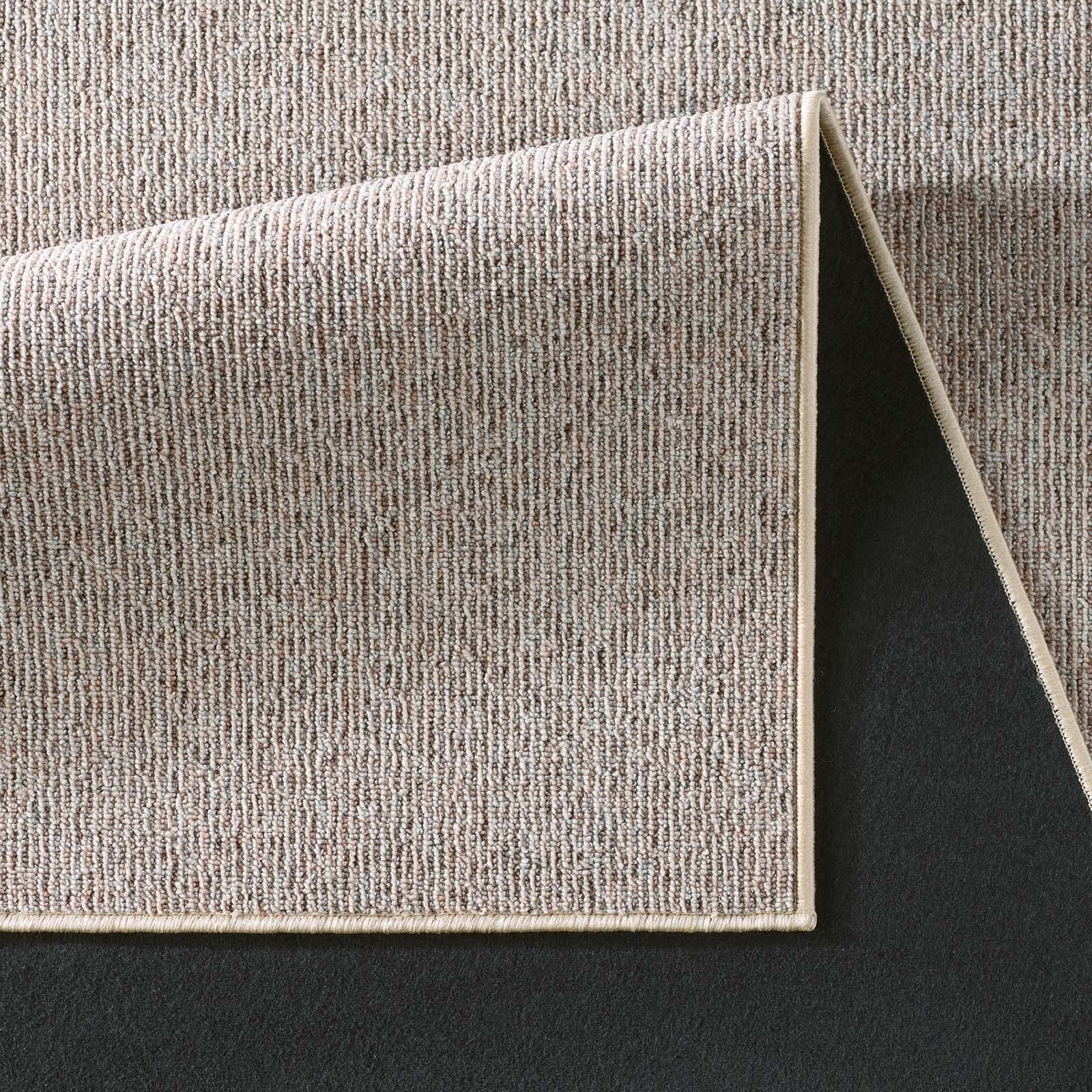 Teppich Kurzflor-Teppich Joy Flachgewebe Schlingenteppich, TaraCarpet, rechteckig, Höhe: 4 mm, Flachflor Kurzflor uni beige Wohnzimmer Schlafzimmer Esszimmer 080x150