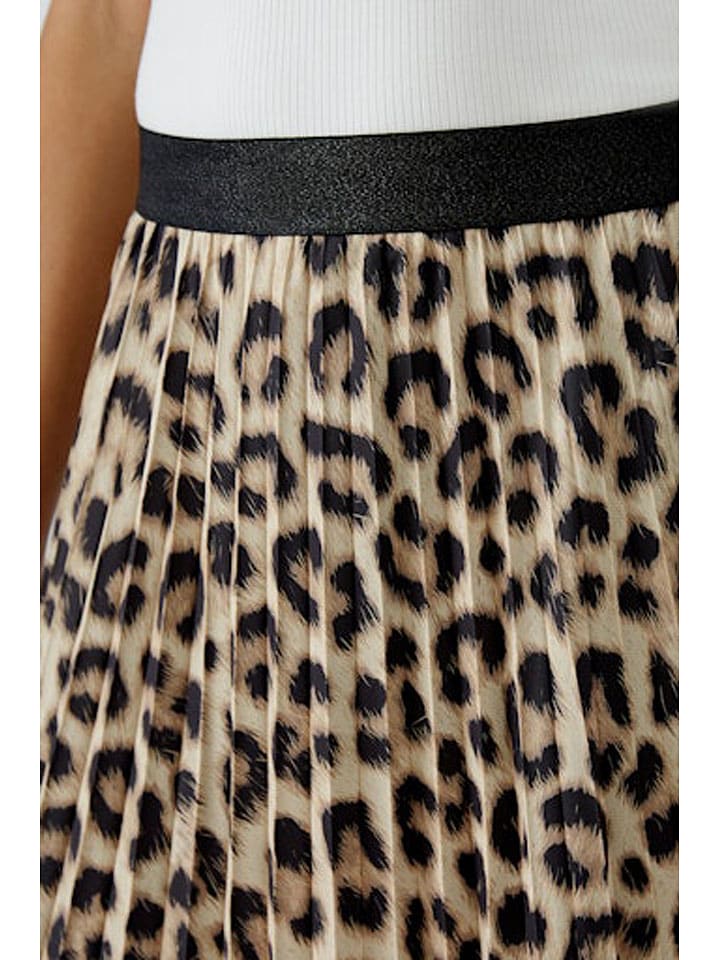 Oui Plisseerock in Beige günstig kaufen