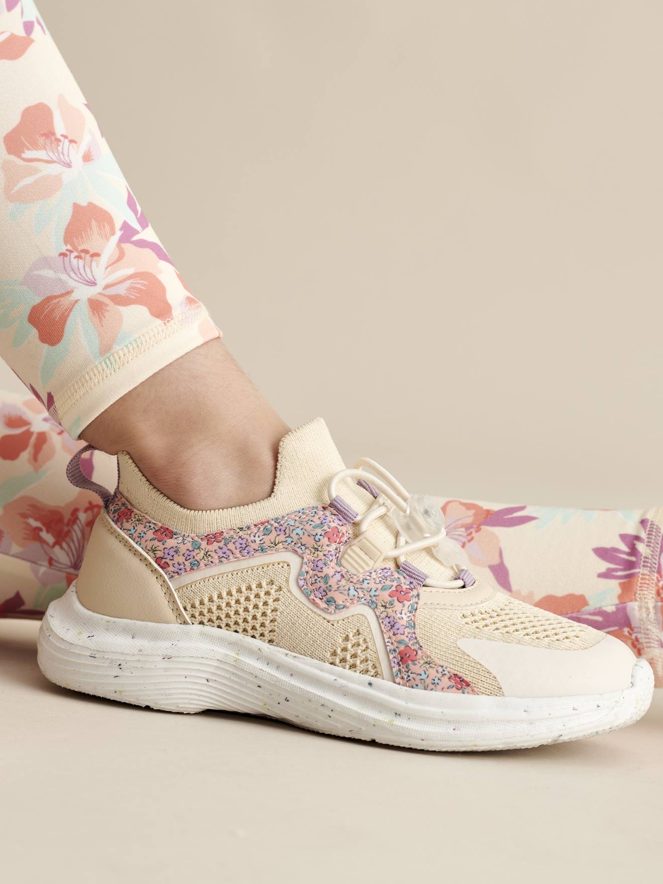 Vertbaudet Mädchen Sport-Sneakers mit Gummizug - set beige