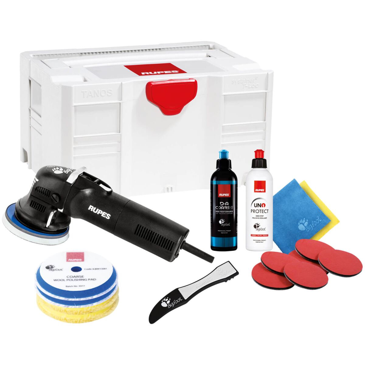 Rupes BigFoot LHR 12E Duetto Exzenterpoliermaschine Systainer Kit, 17-teilig