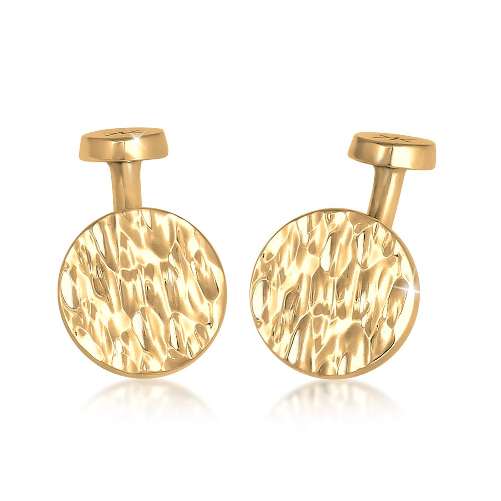 KUZZOI KUZZOI Boutons de Manchette Hommes Plaquette Ronde Martelée Robuste en Argent Ste bouchon de bouteille