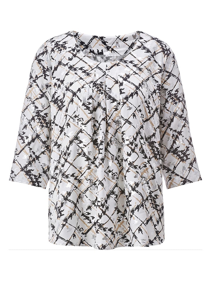 Heine Bluse in Creme/ Schwarz günstig kaufen
