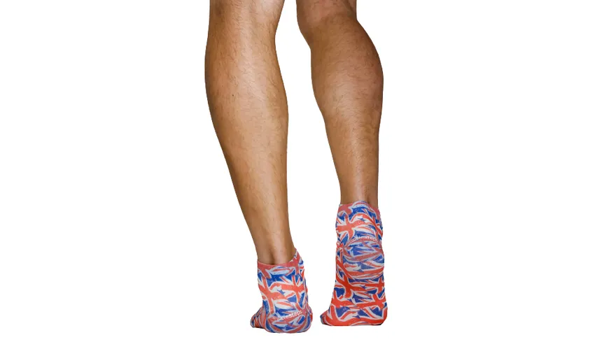 wigglesteps Herren Sneaker Socken BRITISH FLAG-M Light Blue