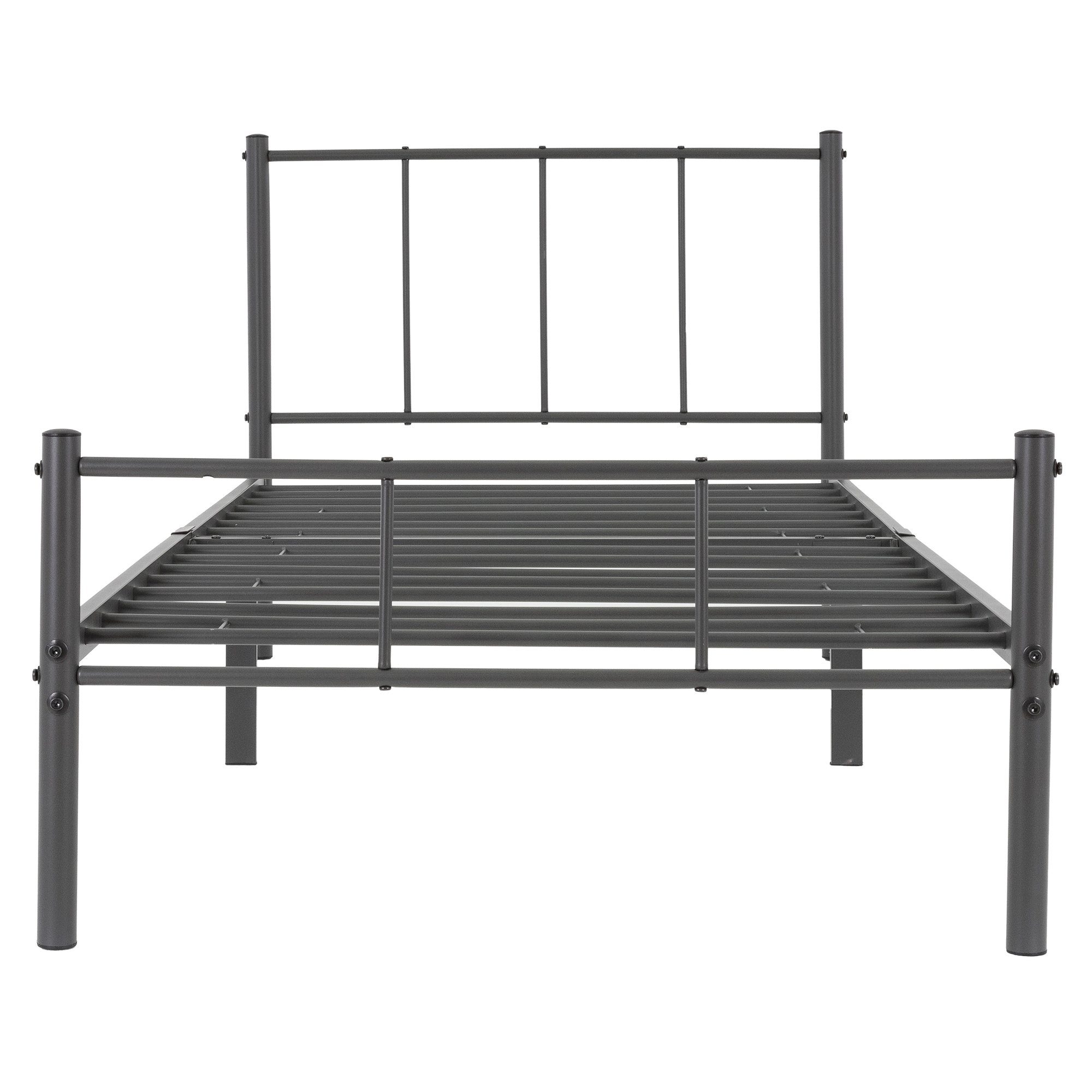 ML-DESIGN Metallbett Bettgestell Schlafzimmerbett Kinder Jugendliche Erwachsene Gästebett, Anthrazit 90x200cm Stahlrahmen Lattenrost robust leichte Montage