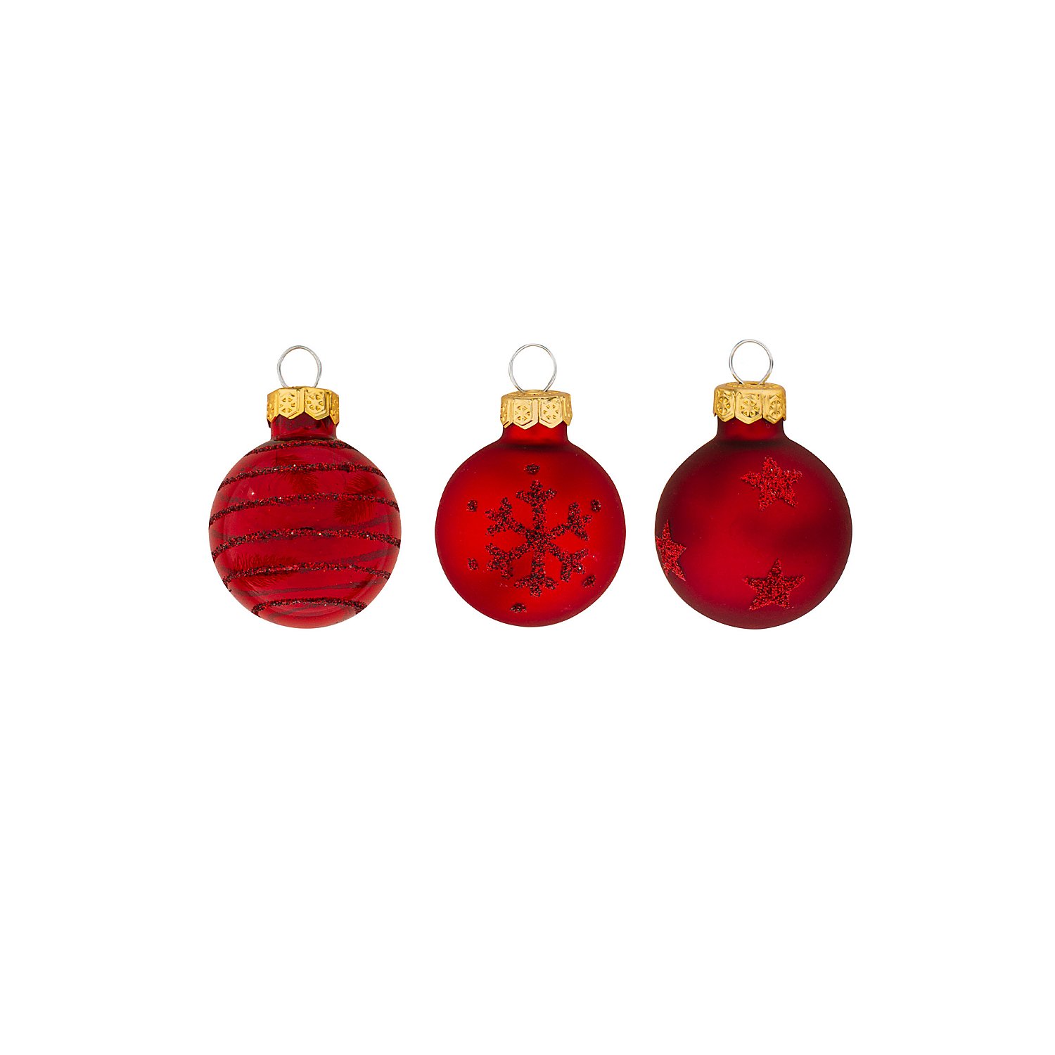 Weihnachtskugeln aus Glas, marsala, 3 cm Ø, 9 Stück