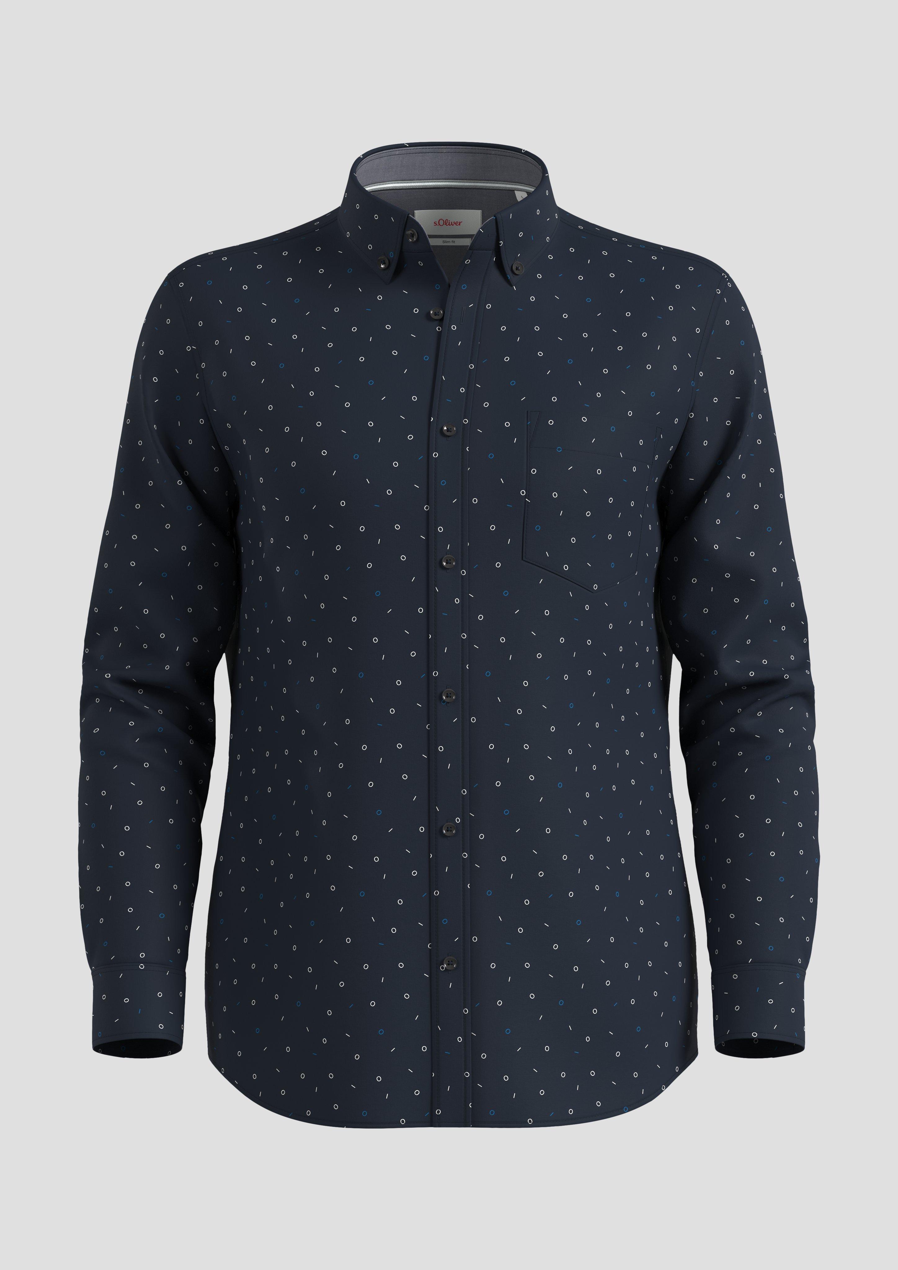 Slim: Hemd mit Allover-Print  2137948-59A1