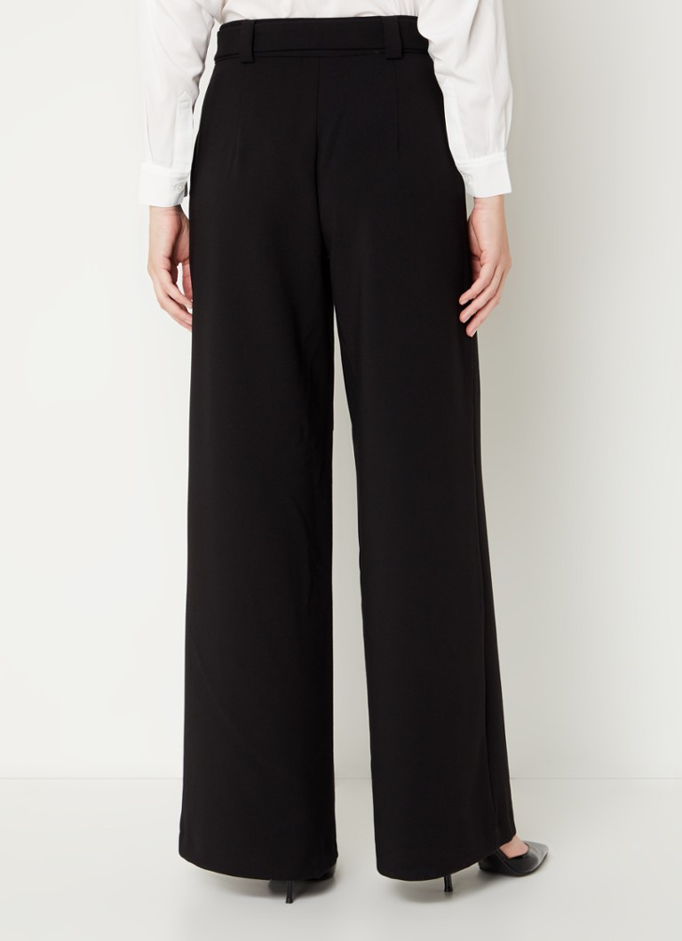 French Connection Whisper high waist wide leg palazzo trousers with drawstring
