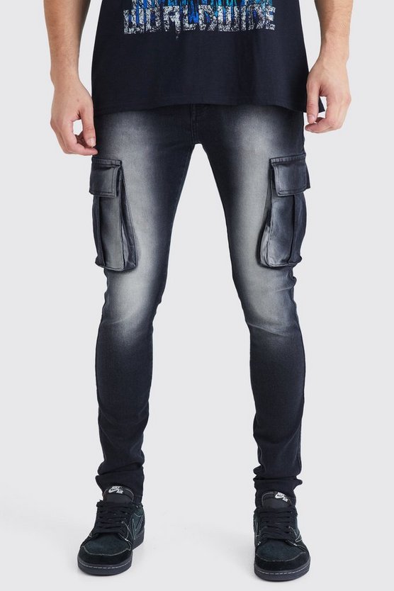 Tall Super Skinny Stretch Cargo-Jeans