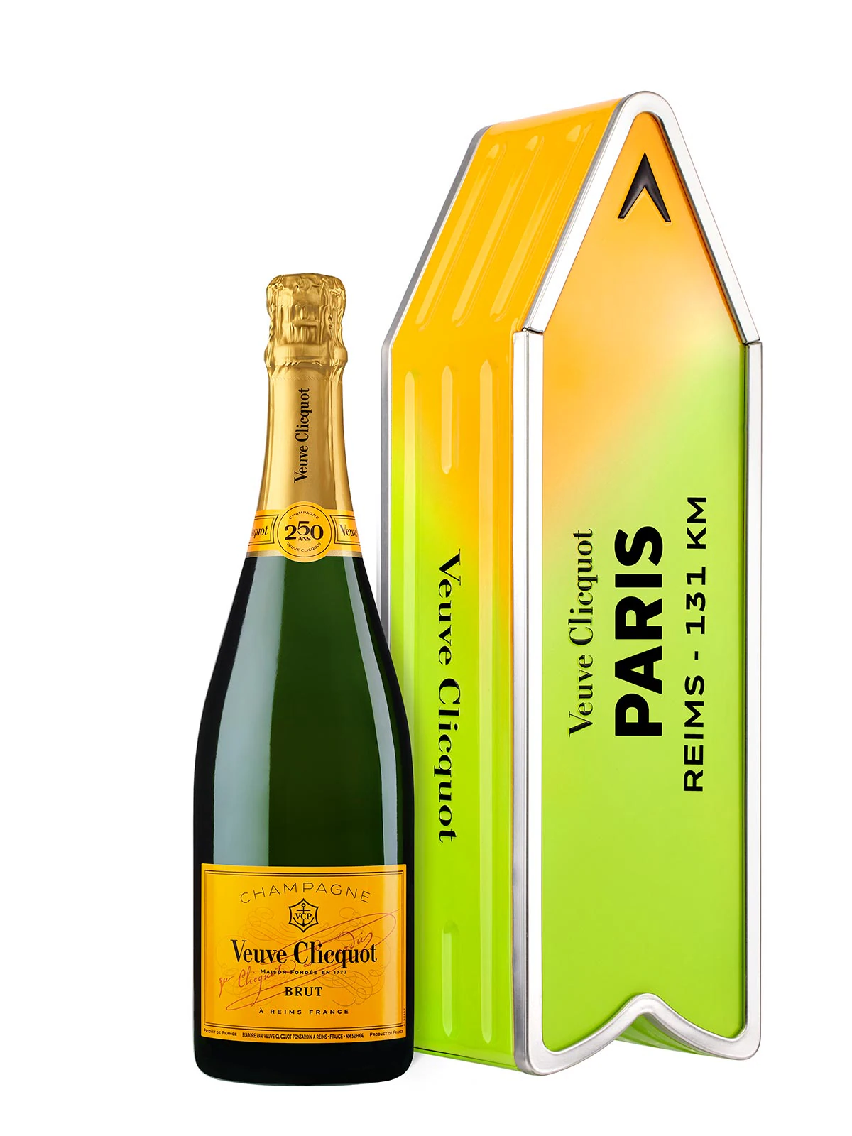 Veuve Clicquot Yellow Label personalisierbarer Arrow in grünem Farbverlauf