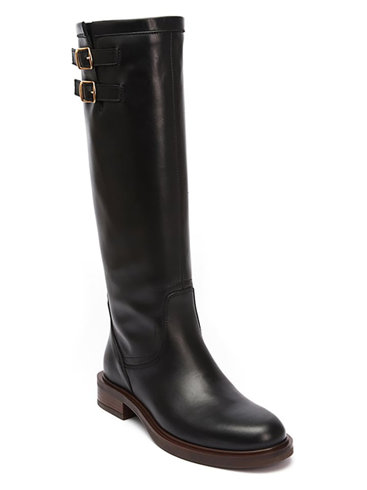 British Passport Leder-Stiefel in Schwarz günstig kaufen