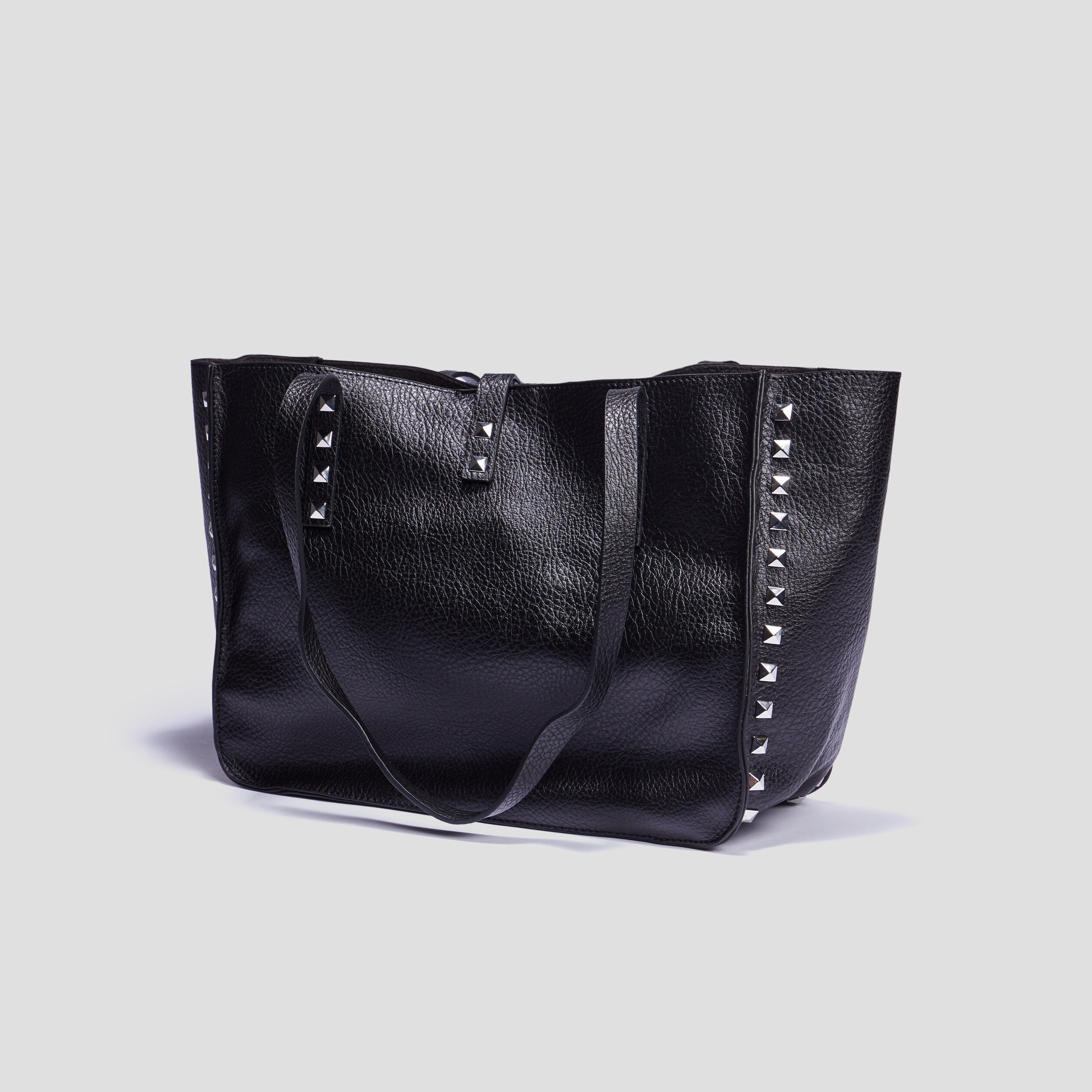 Sac cabas avec clous noir femme | La Halle