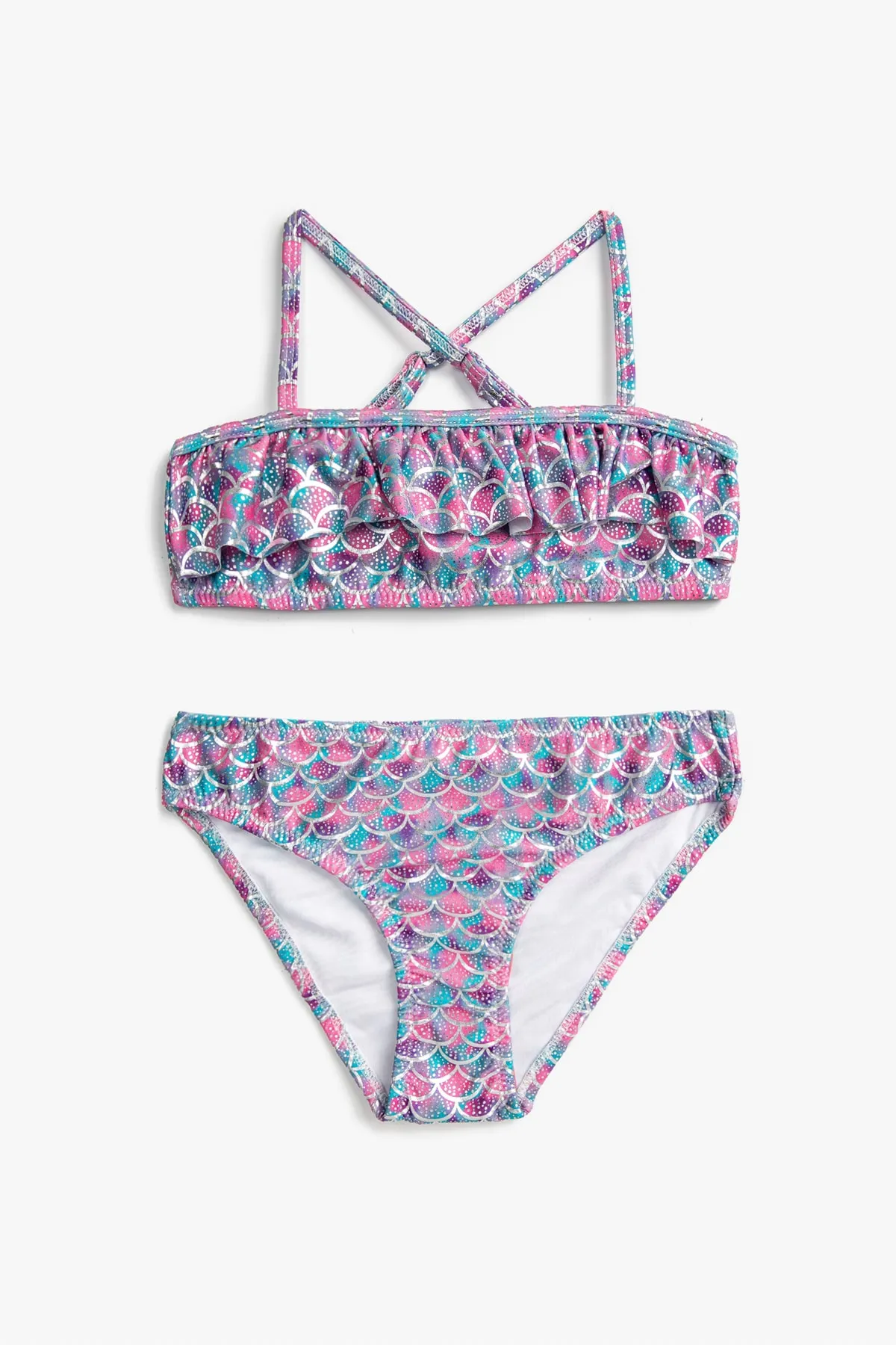 Koton  Hellblau gemustertes Mädchen-Bikini-Set 2SKG00014BM