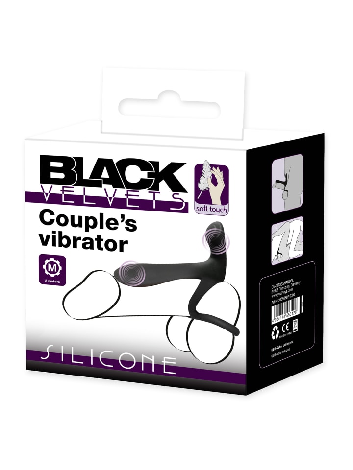 Black Velvets Paarvibrator Couple's Vibrator in schwarz günstig kaufen 14 cm