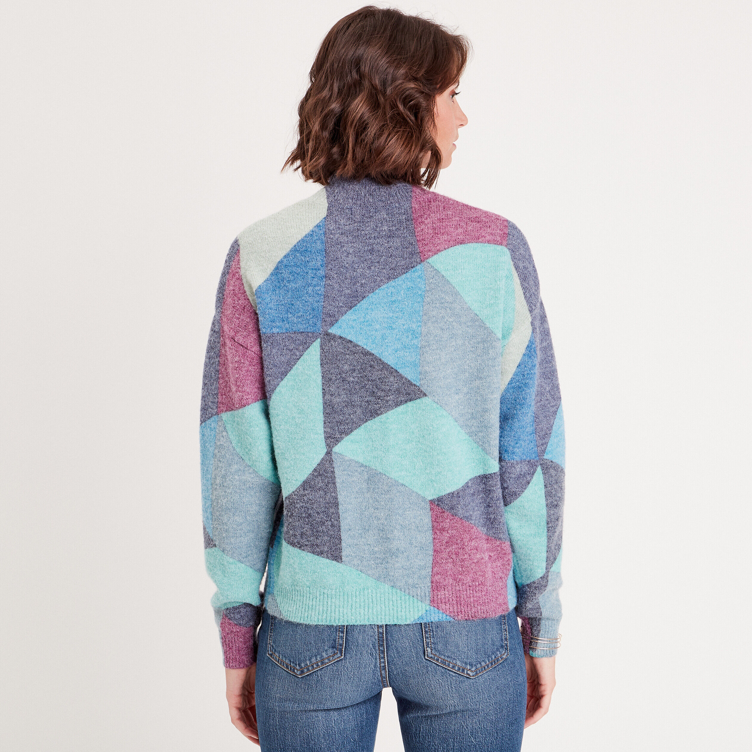 Pull col montant bleu femme | Cache Cache