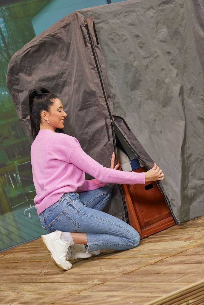 MANDALIKA Garden Gartenmöbel-Schutzhülle Premium Schutzhülle Strandkorbhülle - 138x105x160/135 cm