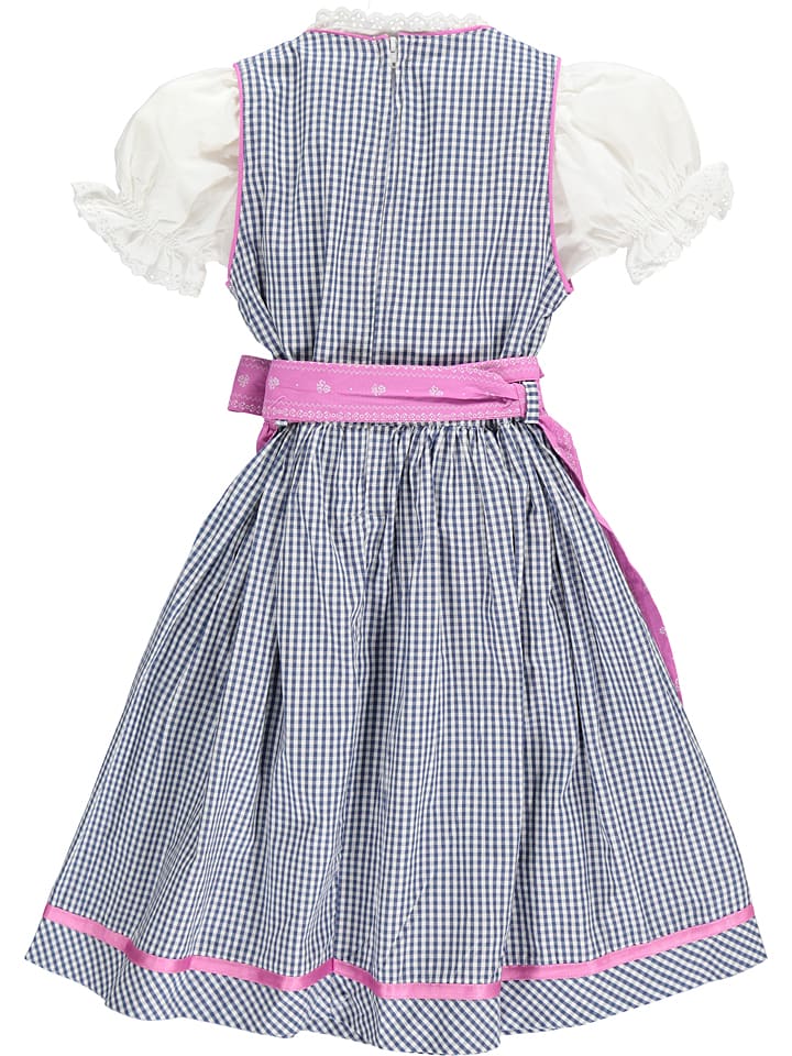 Isartrachten Dirndl in Blau/ Rosa günstig kaufen