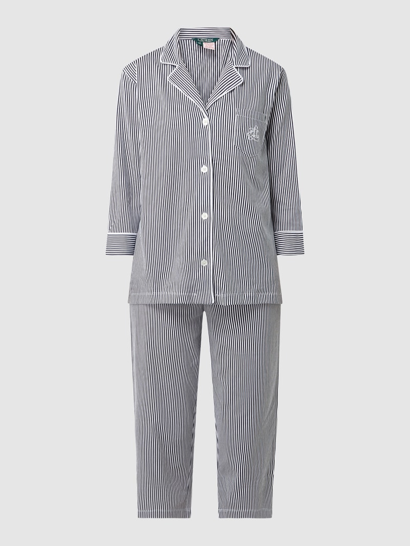 Pyjama mit Streifenmuster in dunkelblau