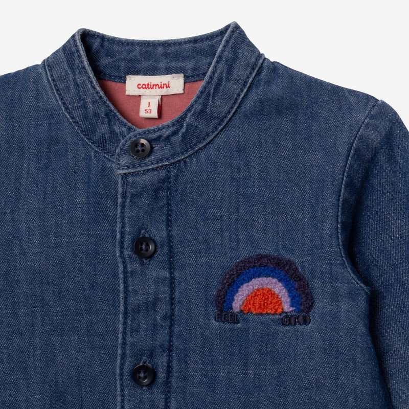 Combi longue bébé chambray bleu Catimini