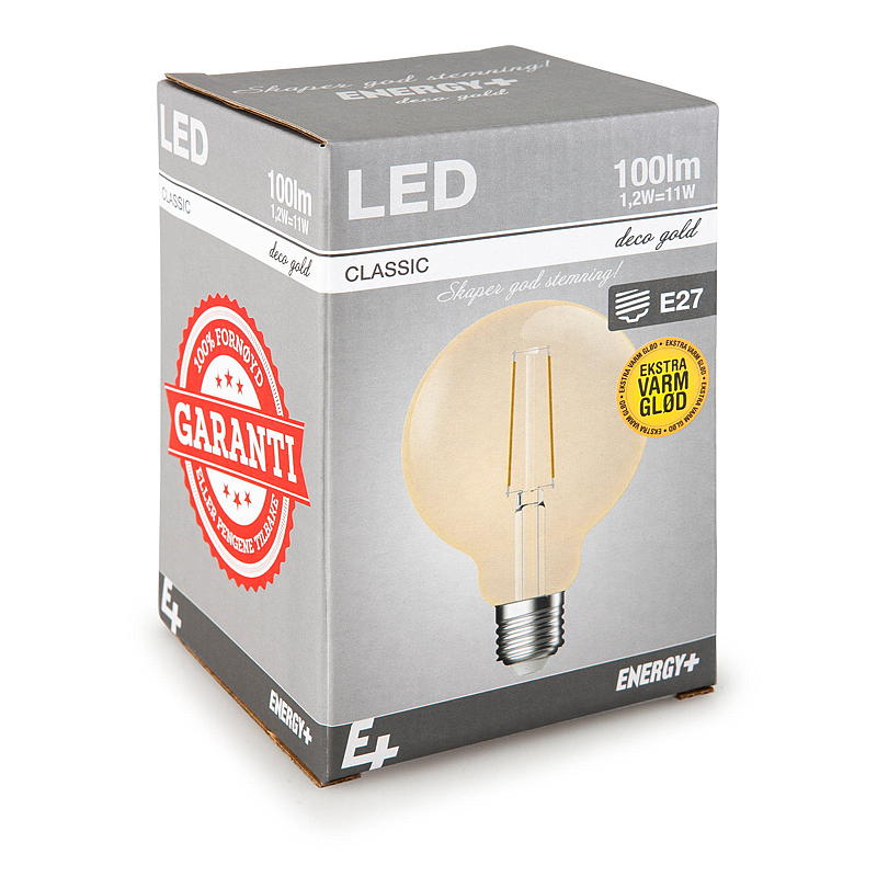 Energy Lyspære LED 100 lm Deko gold klar E27 G95 E