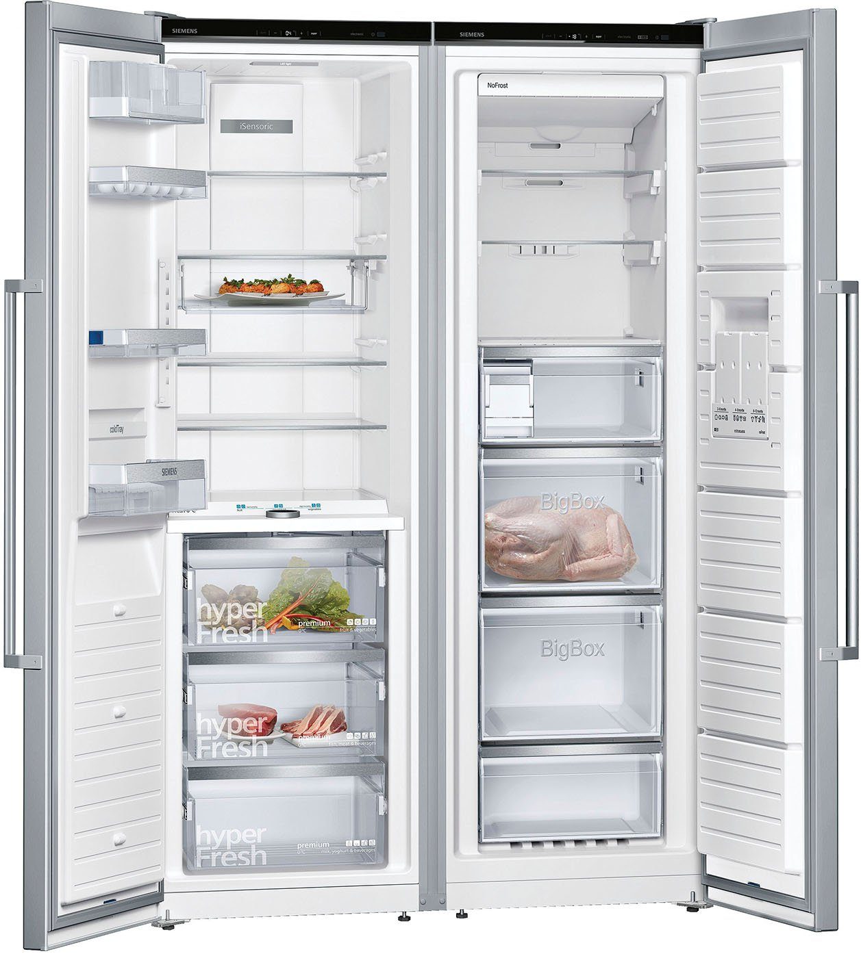 SIEMENS European Side-by-Side KA95FPIDP, 186 cm hoch, 120 cm breit