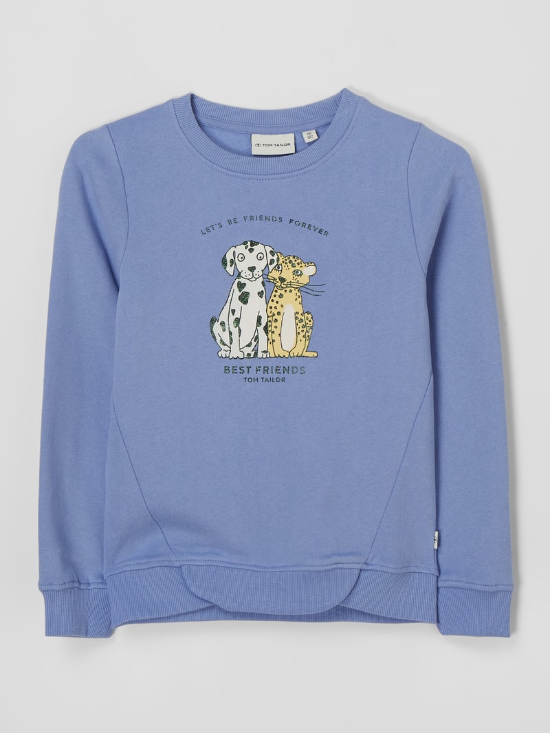 Sweatshirt mit Message in flieder