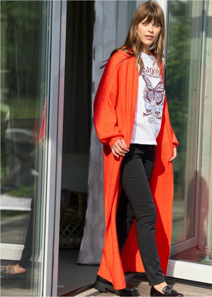 Longstrickjacke