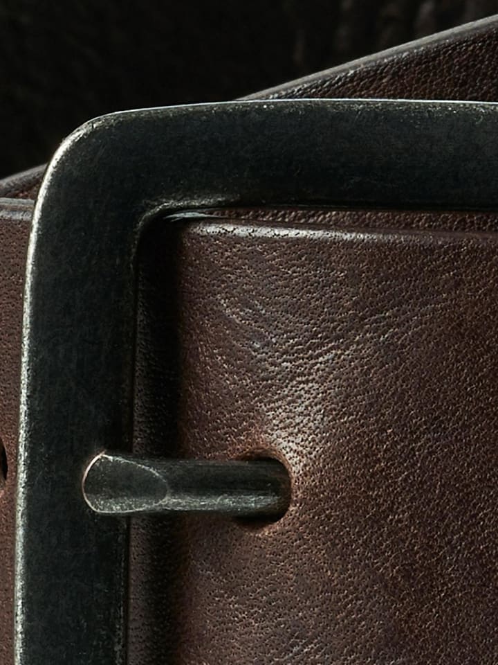 Jack & Jones Ledergürtel JACVICTOR Leather Belt Metallstiftschnalle in Dunkelbraun günstig kaufen