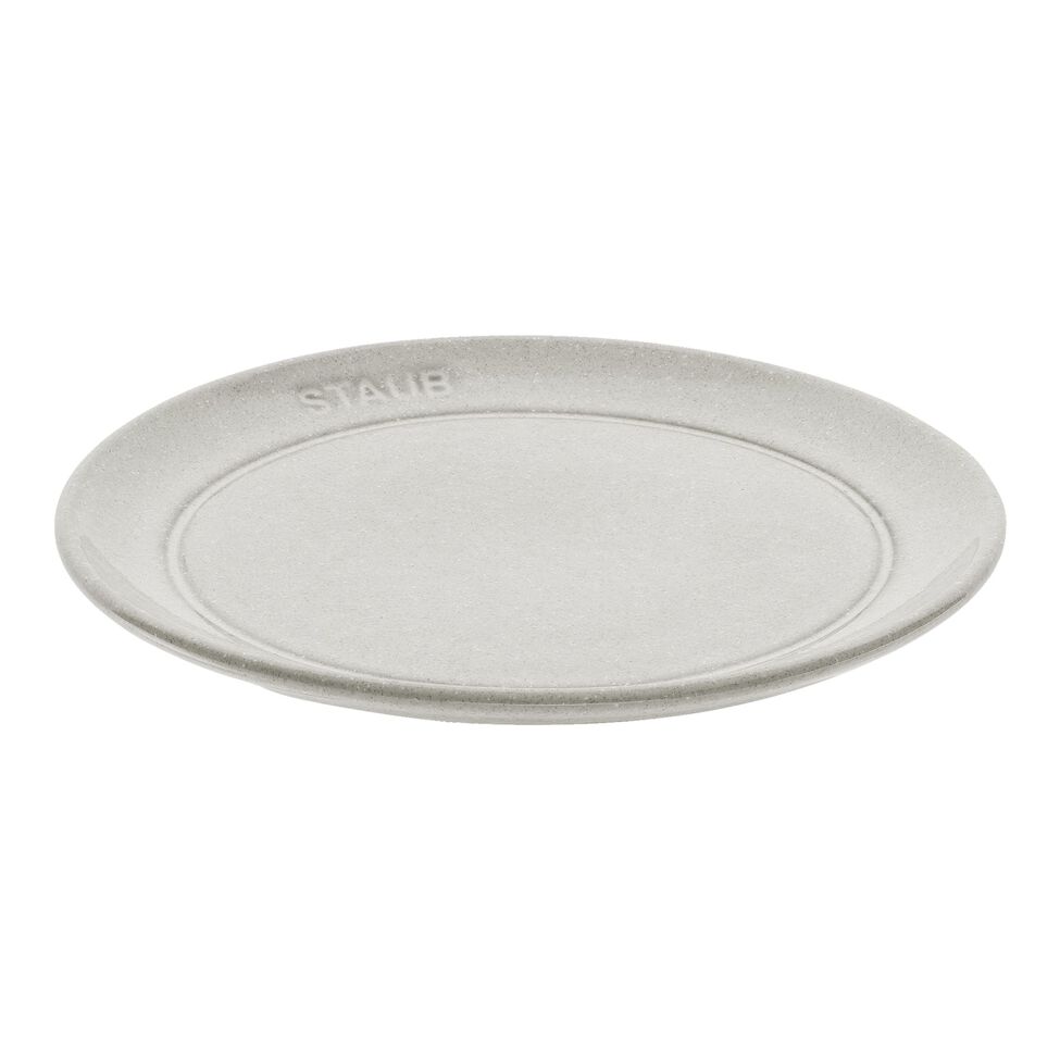 Teller flach 15 cm, Keramik, Weisser Trüffel