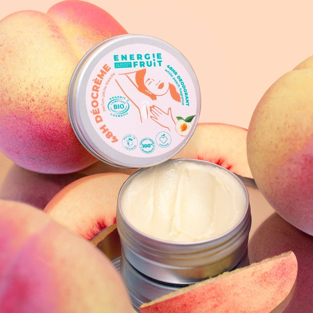 Energie Fruit deocreme 48h white peach certified organic by Ecocert