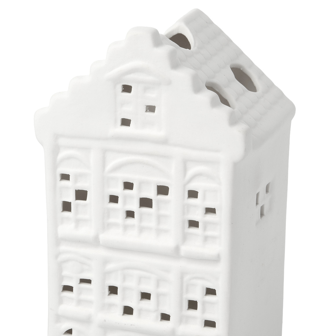 LED-Deko-Haus aus Porzellan weiss