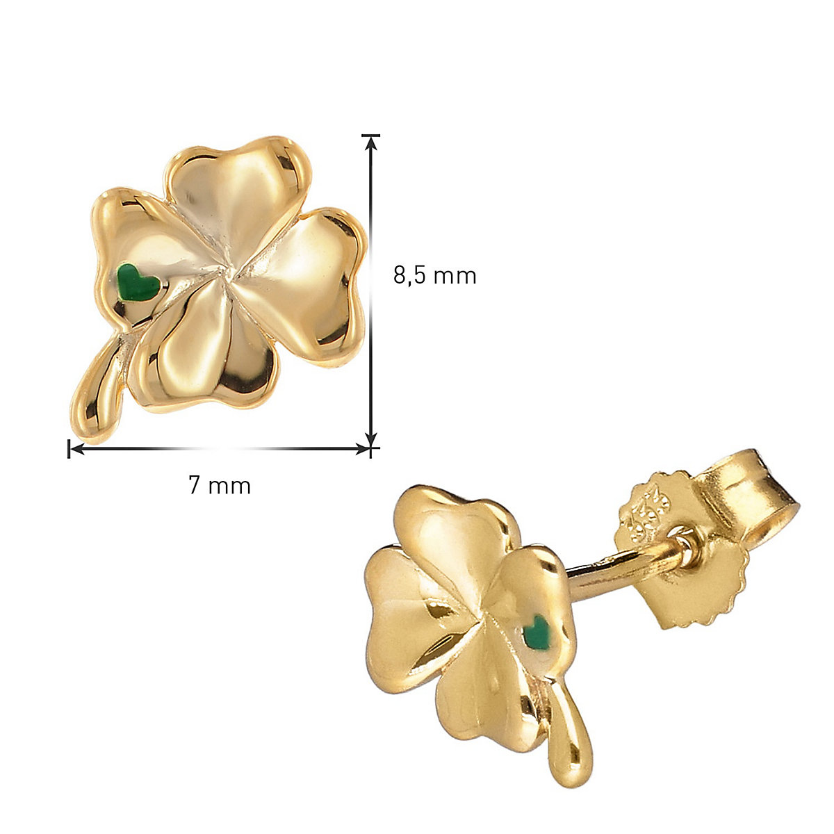 Kinder-Ohrringe Gold 333/8K Kleeblatt Ohrstecker Ohrstecker