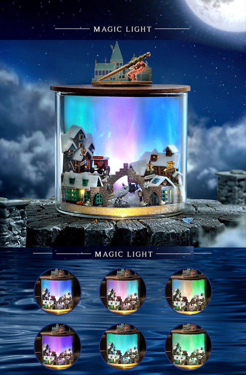 Cute Room 3D-Puzzle Puppenhaus Miniatur DIY hölzernes Zauber Licht, Puzzleteile, DIY Miniatur Modellbausatz zum basteln-Zauberflaschen-Serie