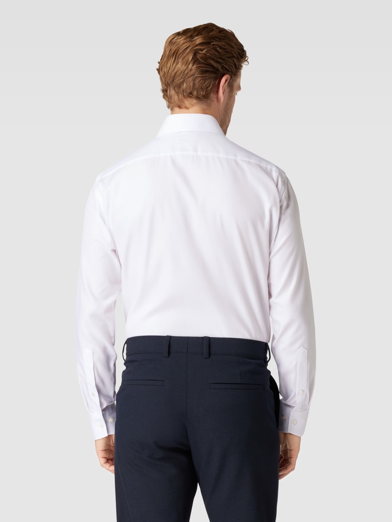 Modern Fit Business-Hemd mit Streifenmuster Modell 'Global' in weiß